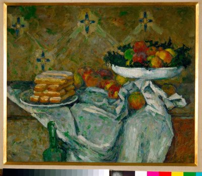 Frutero y plato de galletas de Paul Cézanne